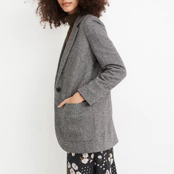 Madewell Larsen Blazer in Herringbone - Picture 2 of 9
